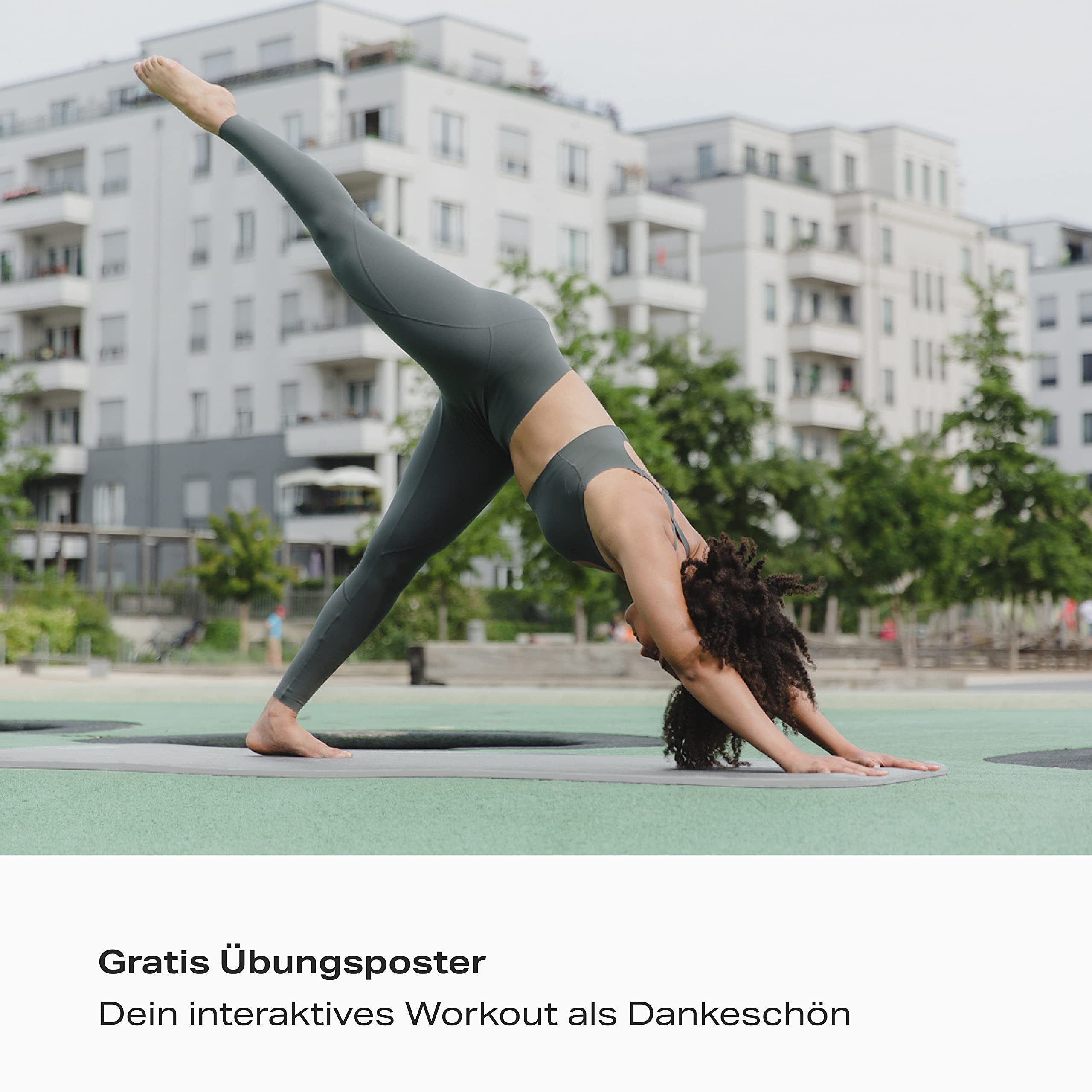 POWRX Yogamatte Gymnastikmatte Yogamatte (Grau 183x60x1.5cm) inkl. Tragegurt & Tasche, Grau 183 X 60 X 1.5 Cm 183 X 60 X 1,5 Cm