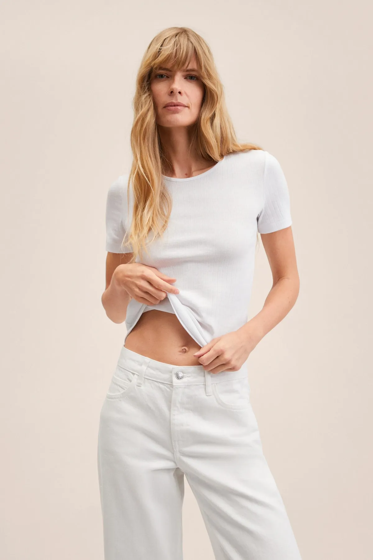MANGO  27074005 Damen/Mädchen Weiß