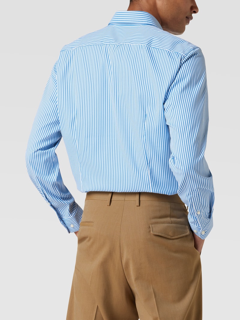 Business-Hemd mit Streifenmuster in royalblau
