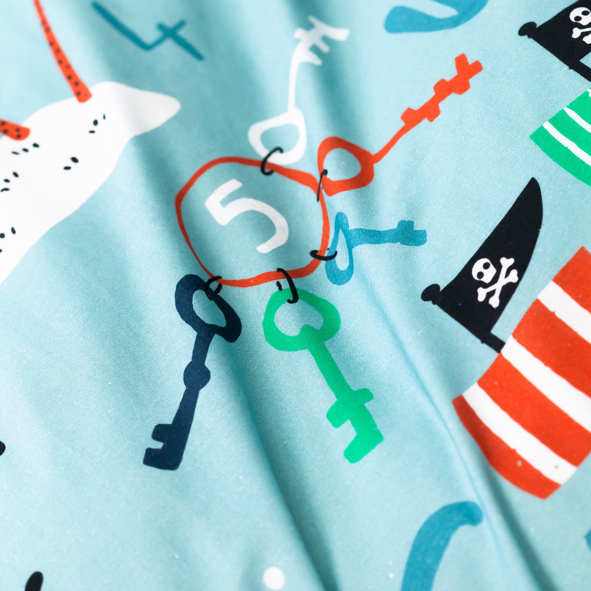 Linge de lit enfant Pirates imprimé en coton