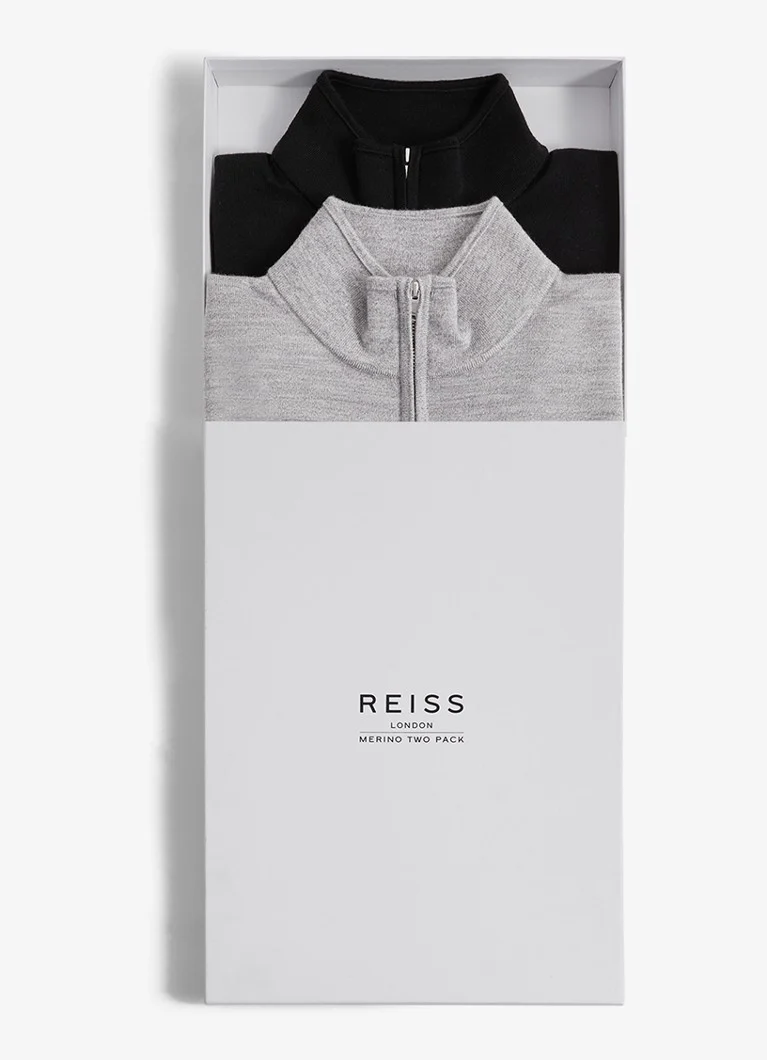 Reiss Blackhall fino pleteni vuneni džemper s skiperom u paketu od 2 komada
