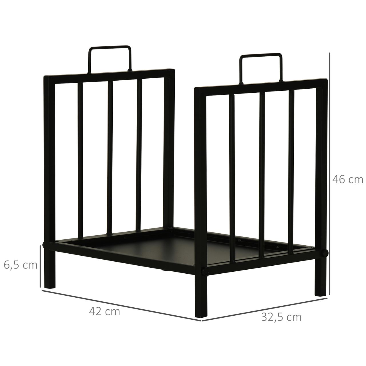 HOMCOM Outsunny Kaminholzregal Kaminholzständer mit zwei Griffen Kaminbesteck 50 kg belastbar