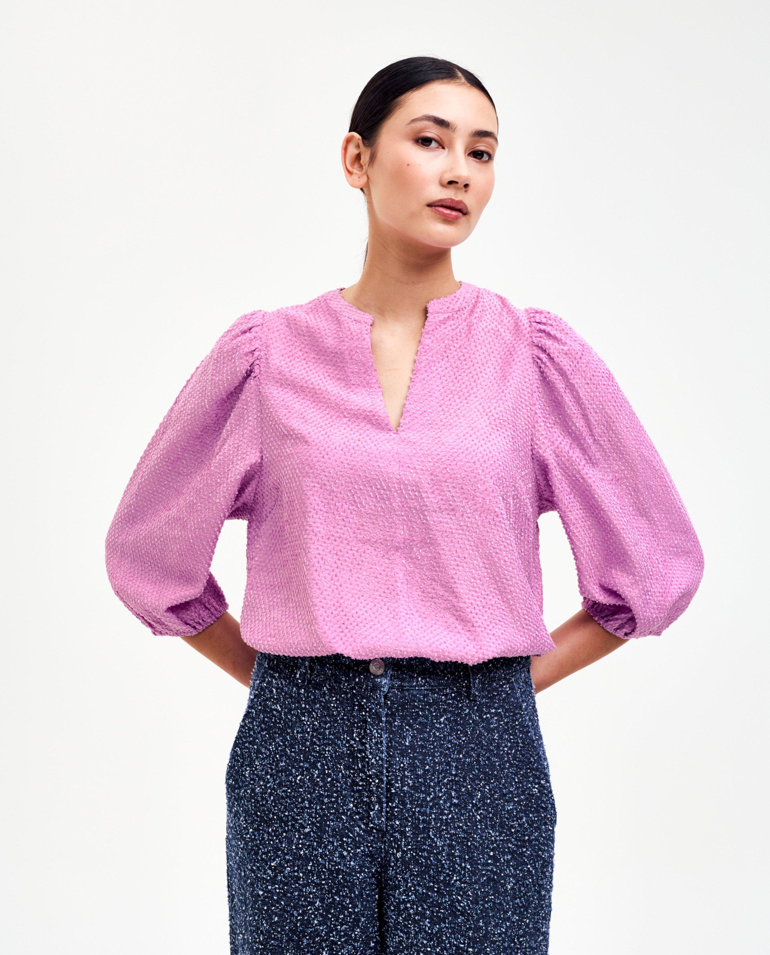 CKS Damblus med textur, ljusrosa