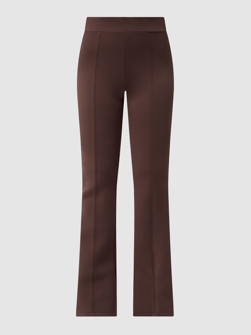Flared Leggings aus Scuba in schokobraun