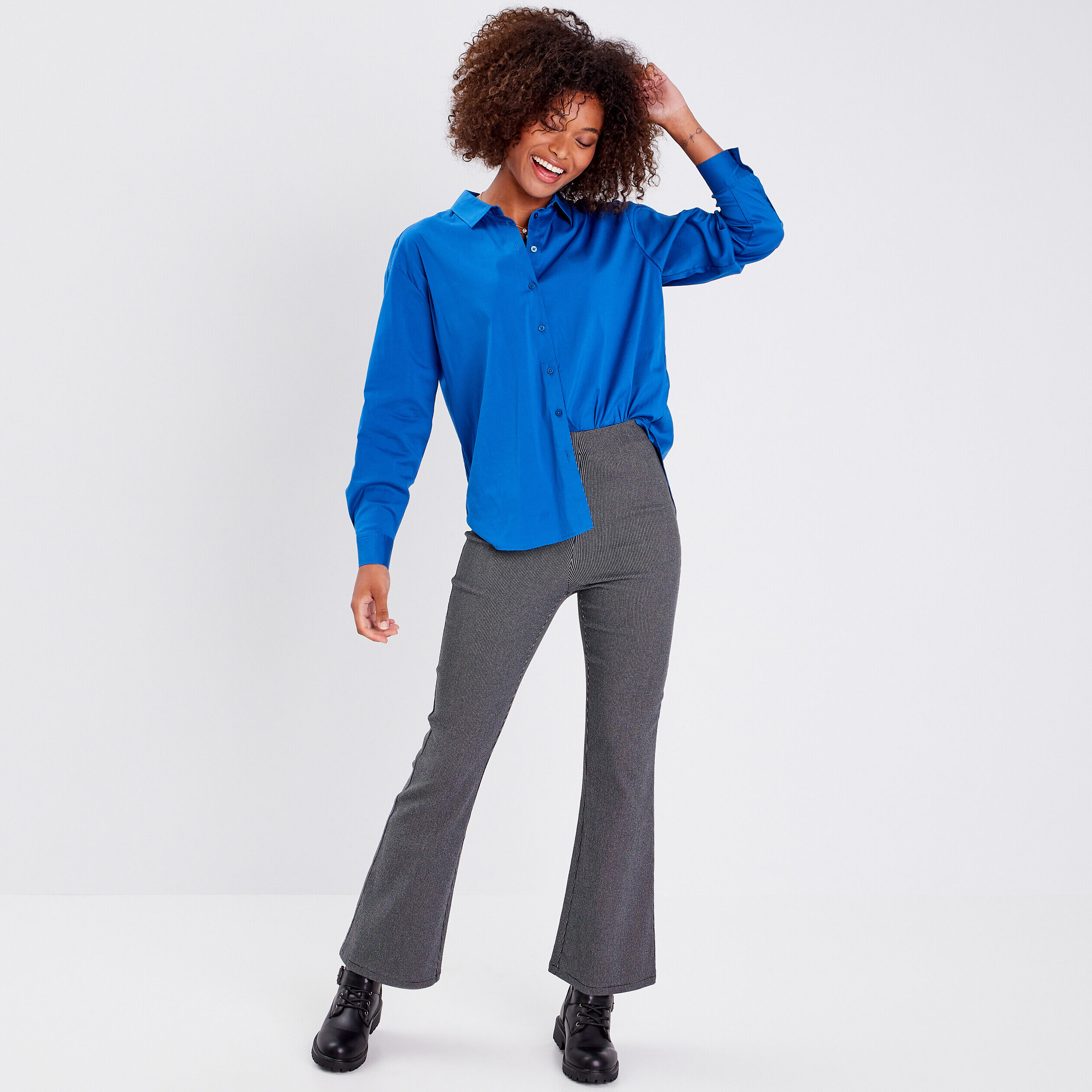 Pantalon bootcut stretch noir femme | Cache Cache