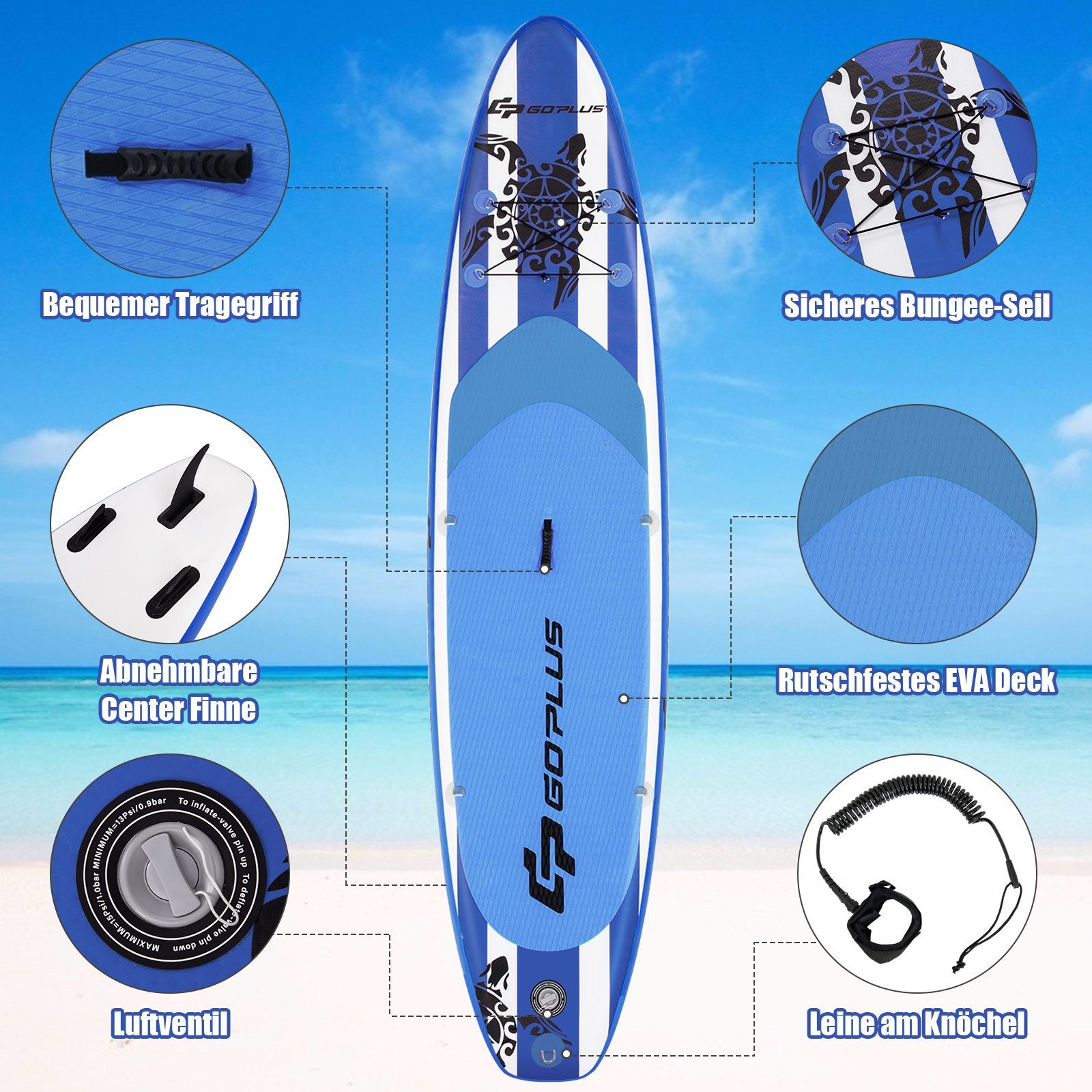 COSTWAY SUP-Board Stand Up Paddling Board, mit Sitz, bis 150kg