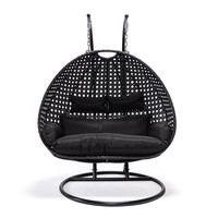 Home Deluxe Polyrattan Hängesessel TWIN - Schwarz