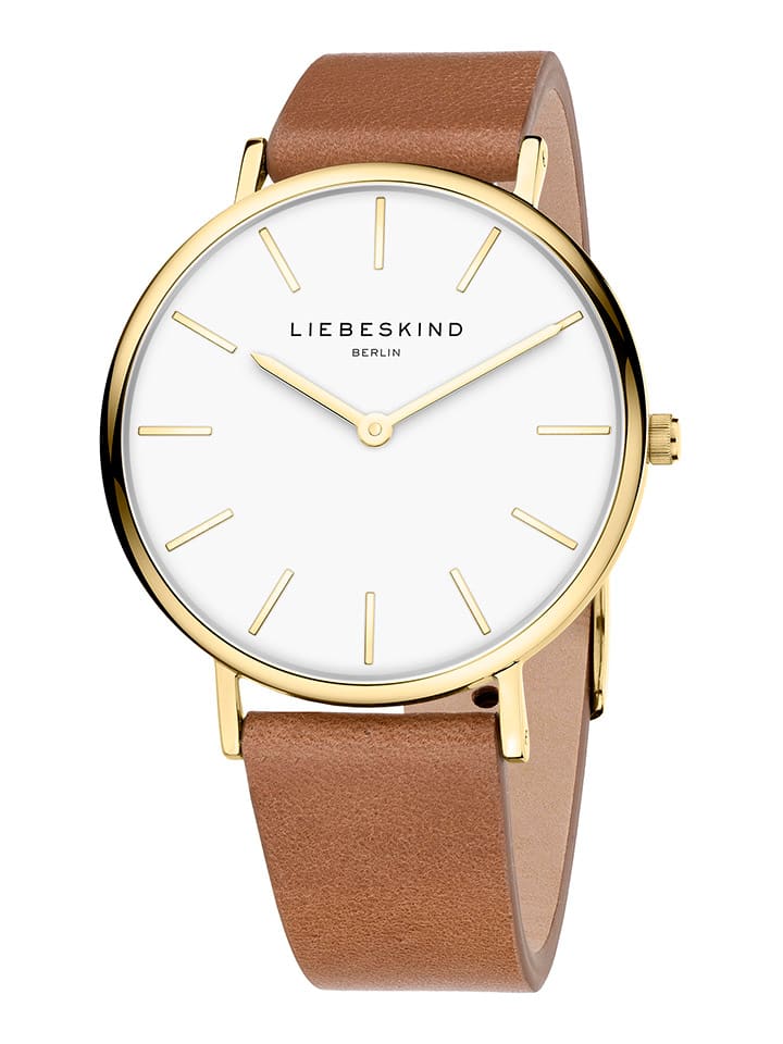 Liebeskind Quarzuhr in Hellbraun/ Gold/ Weiß günstig kaufen onesize