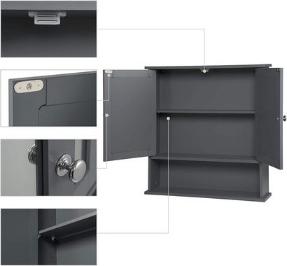 EUGAD Spiegelschrank (1-St) Hängeschrank Badezimmerspiegel mit Tür aus Holz