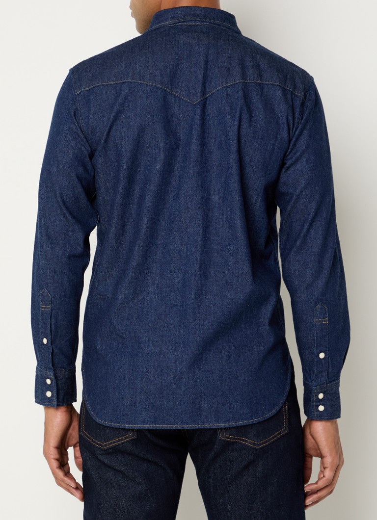 Sobretudo jeans Levi's Longhorn de corte regular com bolsos no peito.