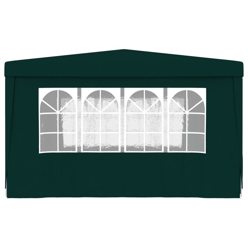 vidaXL Partyzelt Profi-Partyzelt mit Seitenwänden 4×4 m Grün 90 g/m²