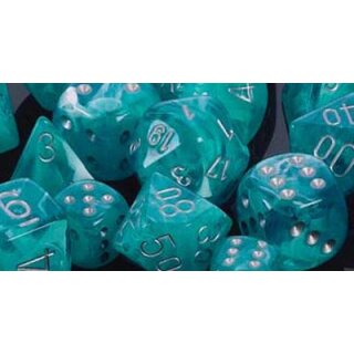 Cirrus Aqua-Silver 7-Würfel Set (Menagerie)
