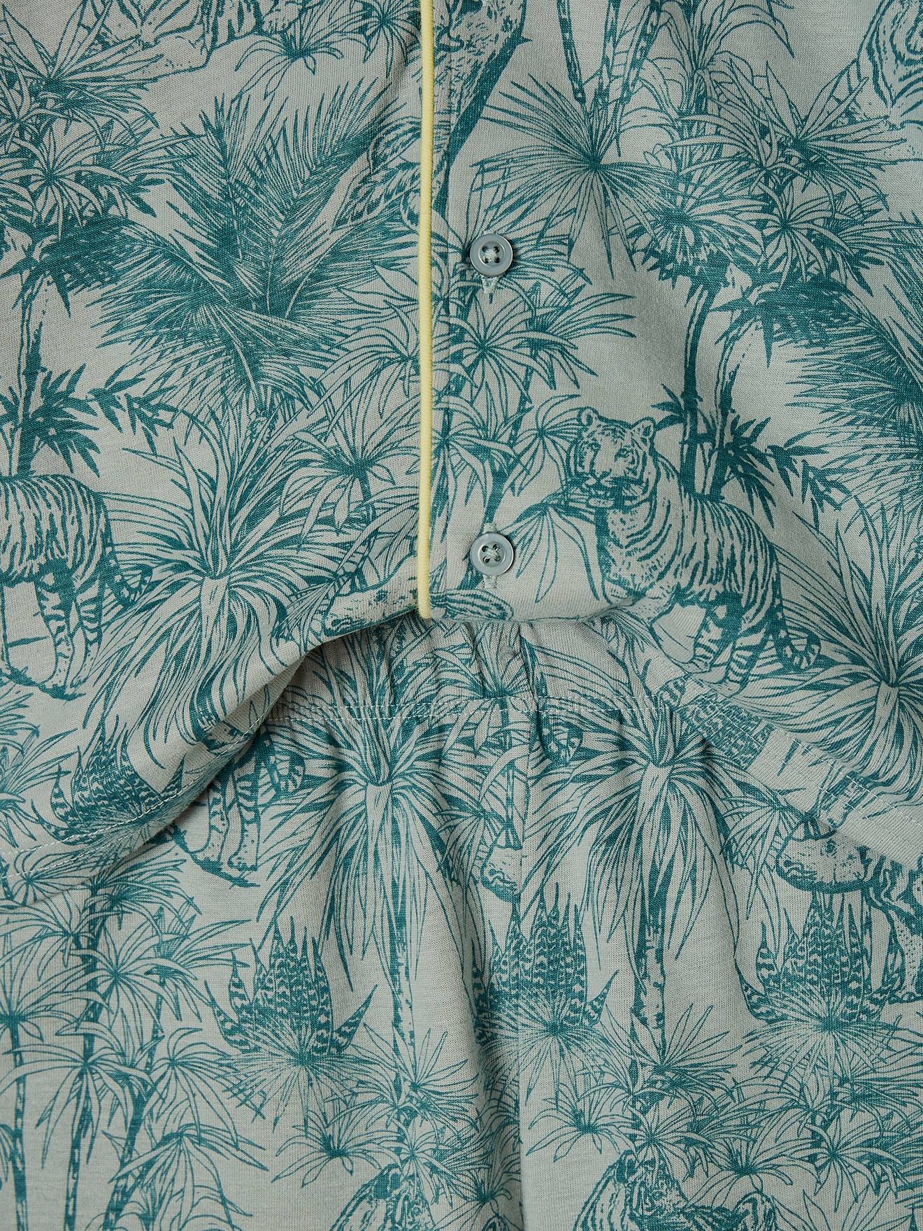 Pyjashort imprimé jungle garçon vert sauge