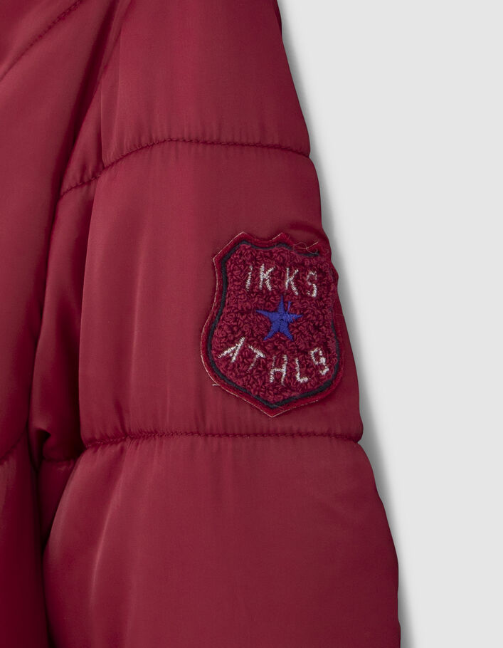 Doudoune bordeaux nylon matelassé fourrée à capuche fille