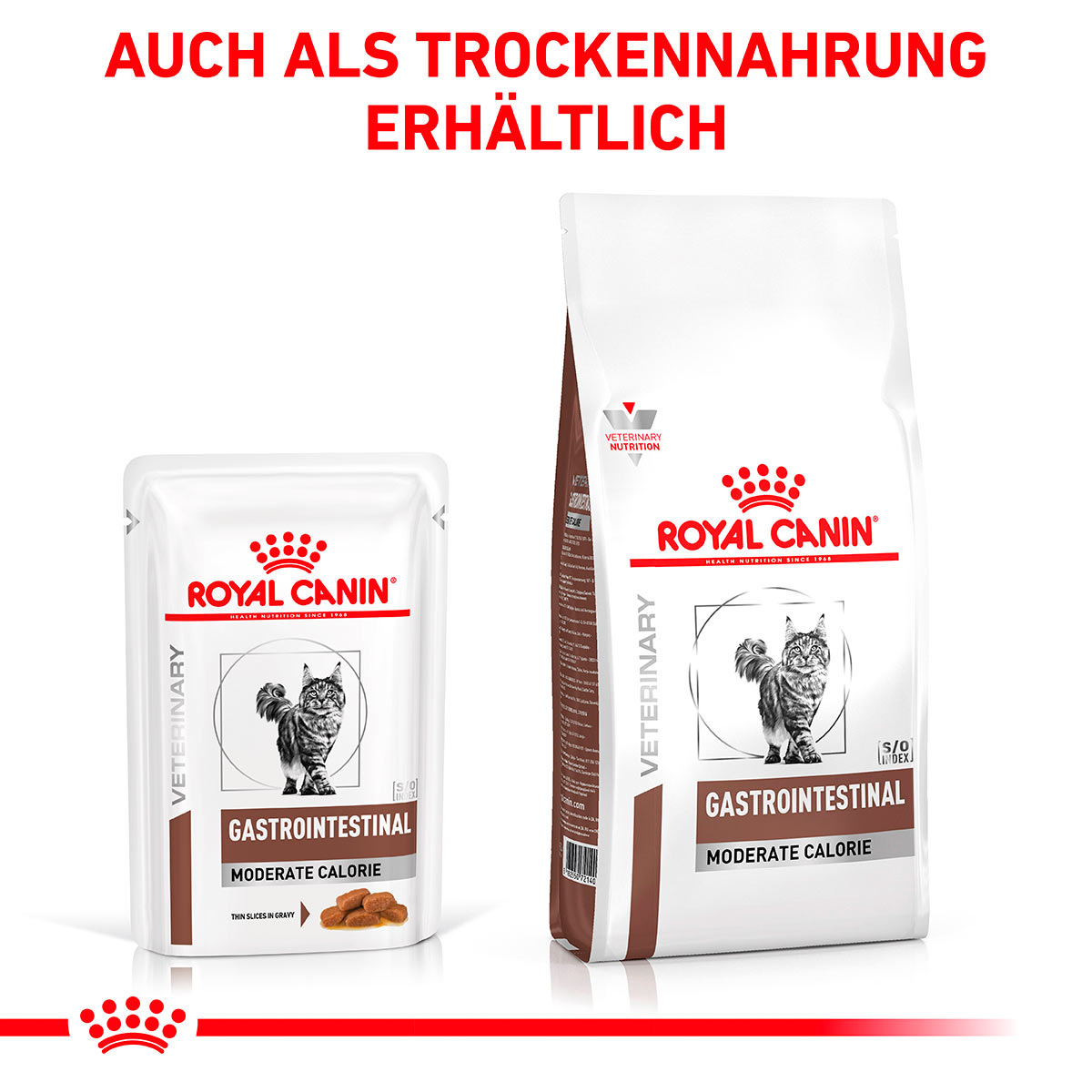 ROYAL CANIN Veterinary GASTROINTESTINAL MODERATE CALORIE Nassfutter für Katzen 12x85g