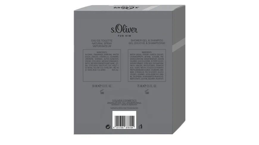 s.Oliver for Him Eau de Toilette + Duschgel Geschenkpackung