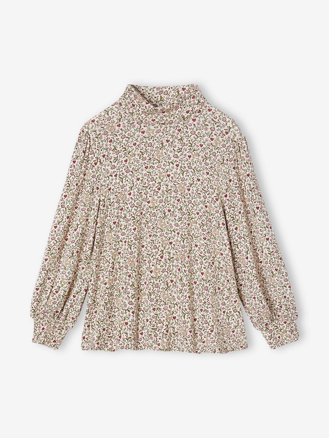 Sous-pull imprimé fille chocolat