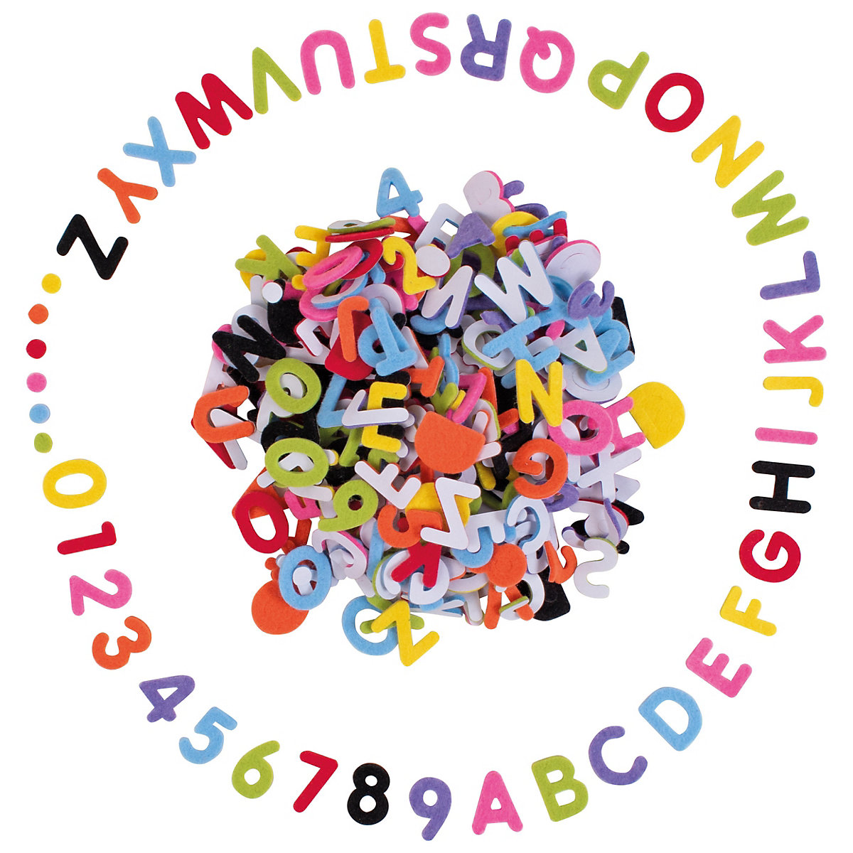 Playbox Filzbuchstaben und Zahlen, 500 Teile