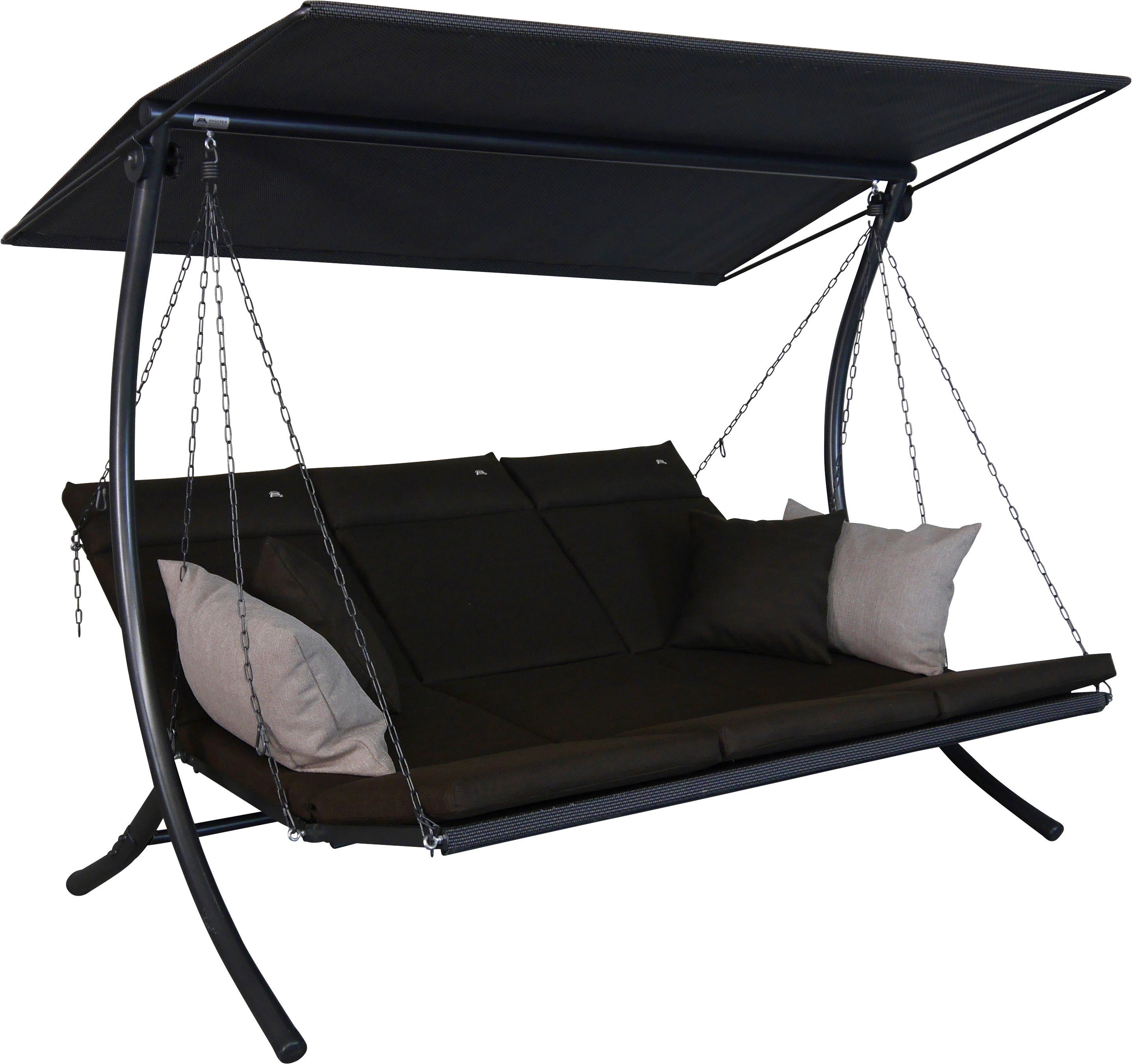Angerer Freizeitmöbel Hollywoodschaukel Swing Smart coffee, 3-Sitzer, Bettfunktion, wetterfest