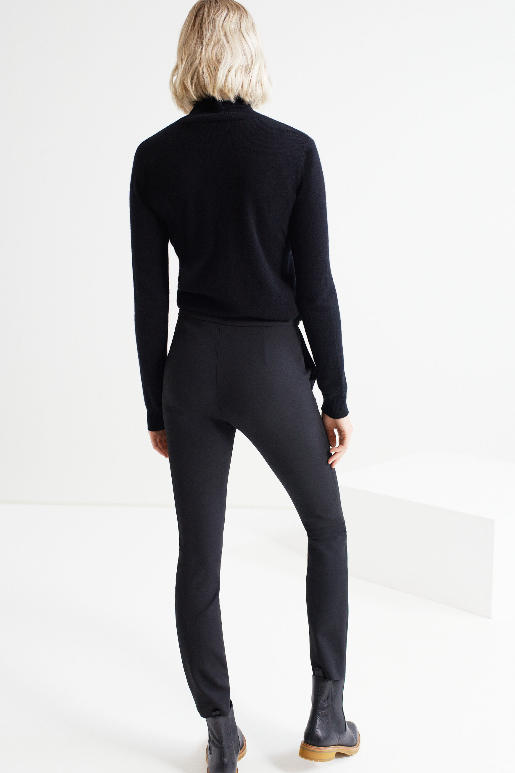 pantalon ron noir femme
