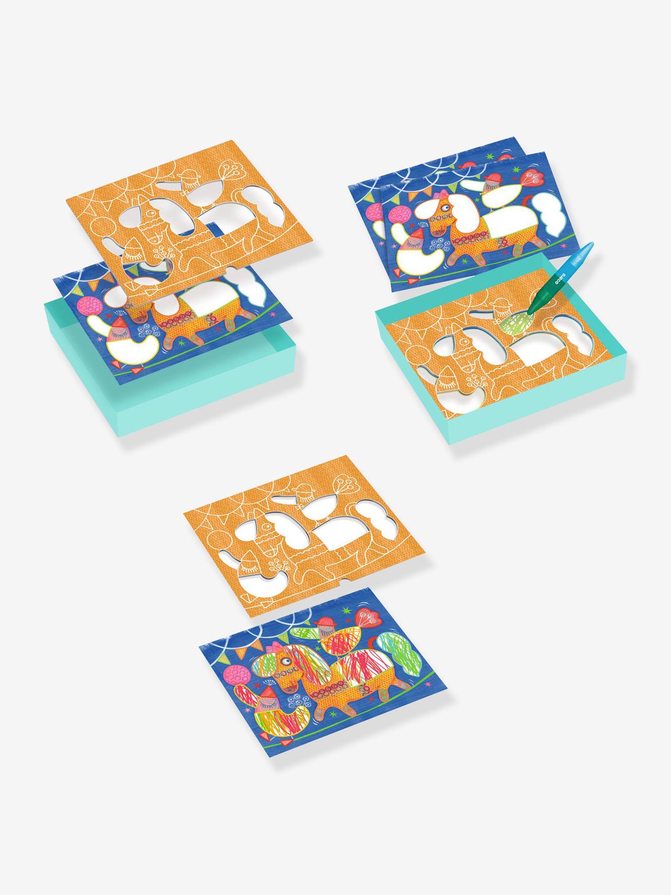 Coloriage pour les petits Funambule et balles DJECO bleu