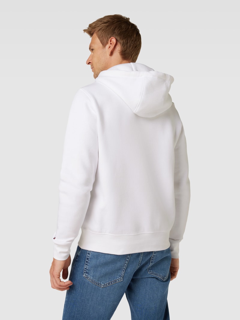 Hoodie mit Label-Stitching in weiß