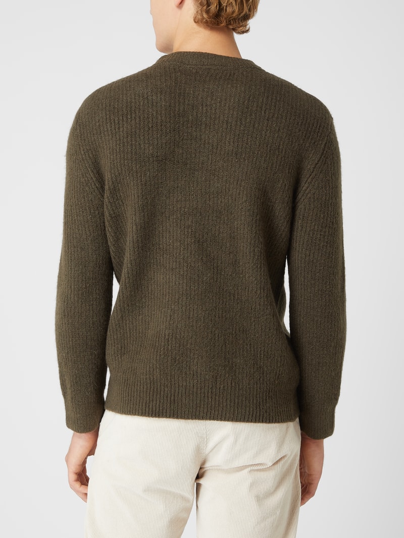 Pullover mit Woll-Anteil Modell 'Unid' in taupe