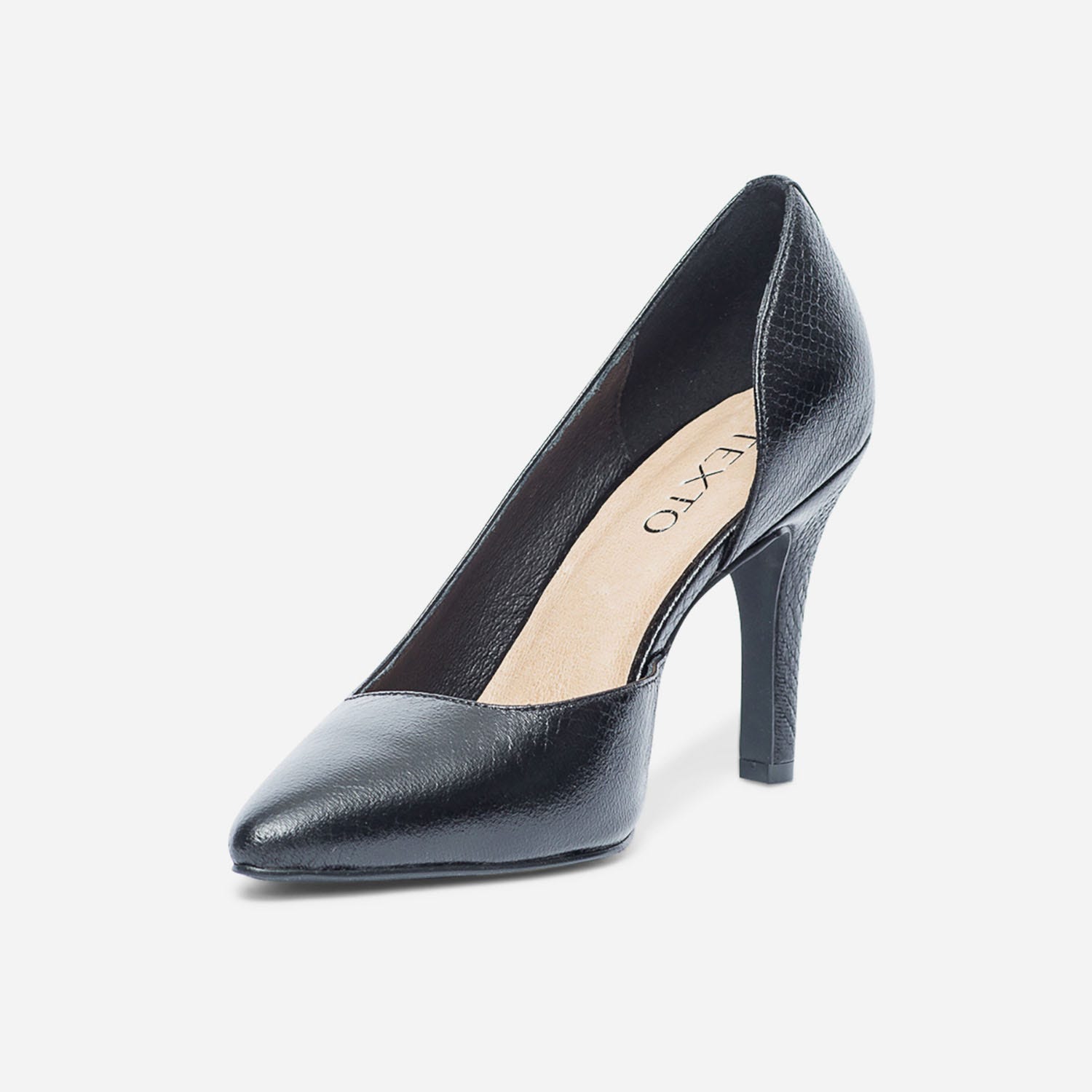 Stiletto TEXTO noir effet python