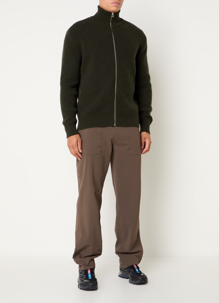 forét Marsh rib knitted cardigan in wool blend