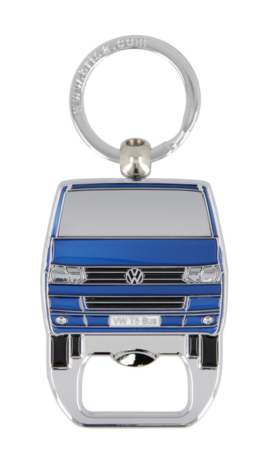 VW Collection by BRISA Schlüsselanhänger Volkswagen Schlüsselring mit Flaschenöffner im T5 Bulli Bus Design, Emailliert