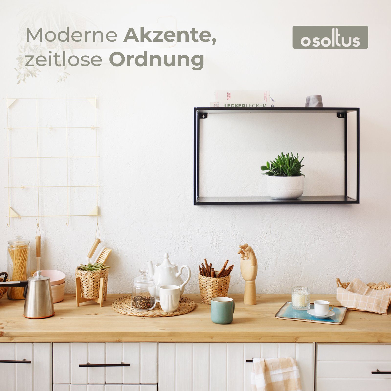 osoltus Raumteiler osoltus cube Wandregal schwarz Metall 60x25x35cm