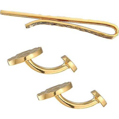 KUZZOI Schmuckset Manschettenknöpfe Krawattennadel Set 925 Silber