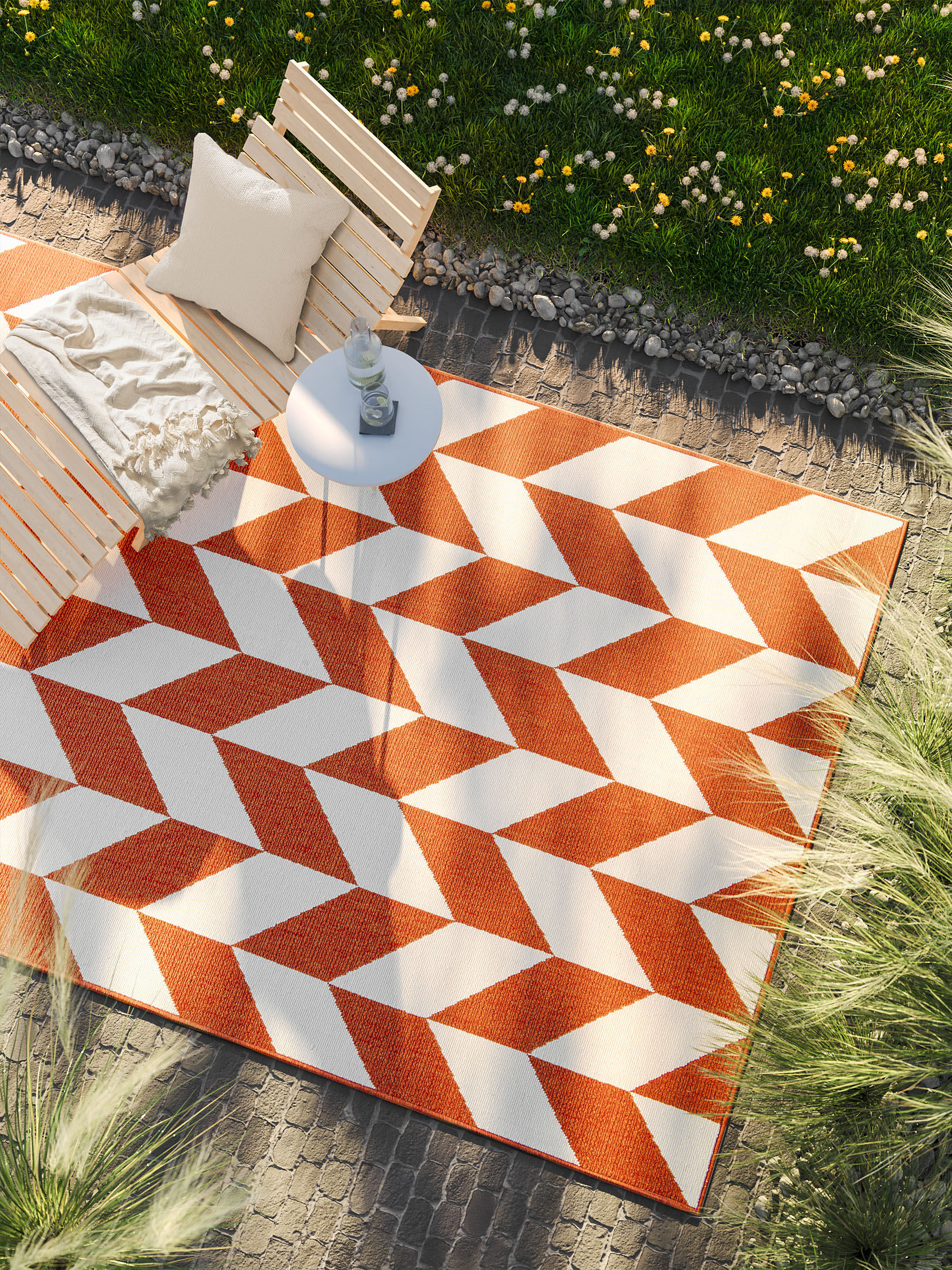 Plage Outdoor-Teppich, Rot