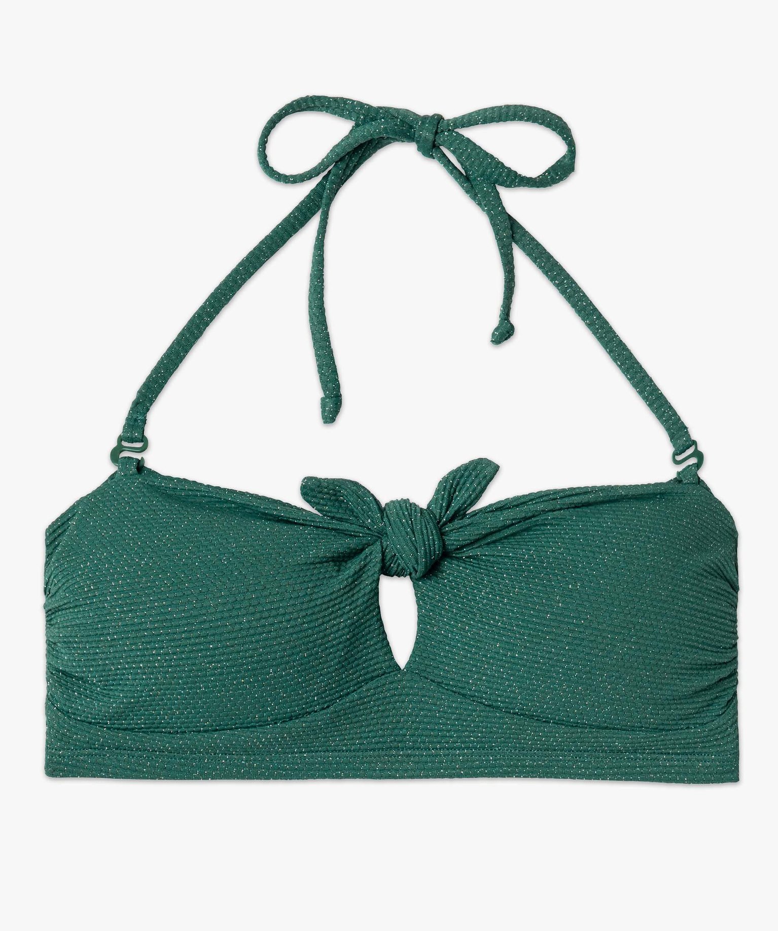 Haut de maillot de bain femme forme bandeau à paillettes vert | GEMO