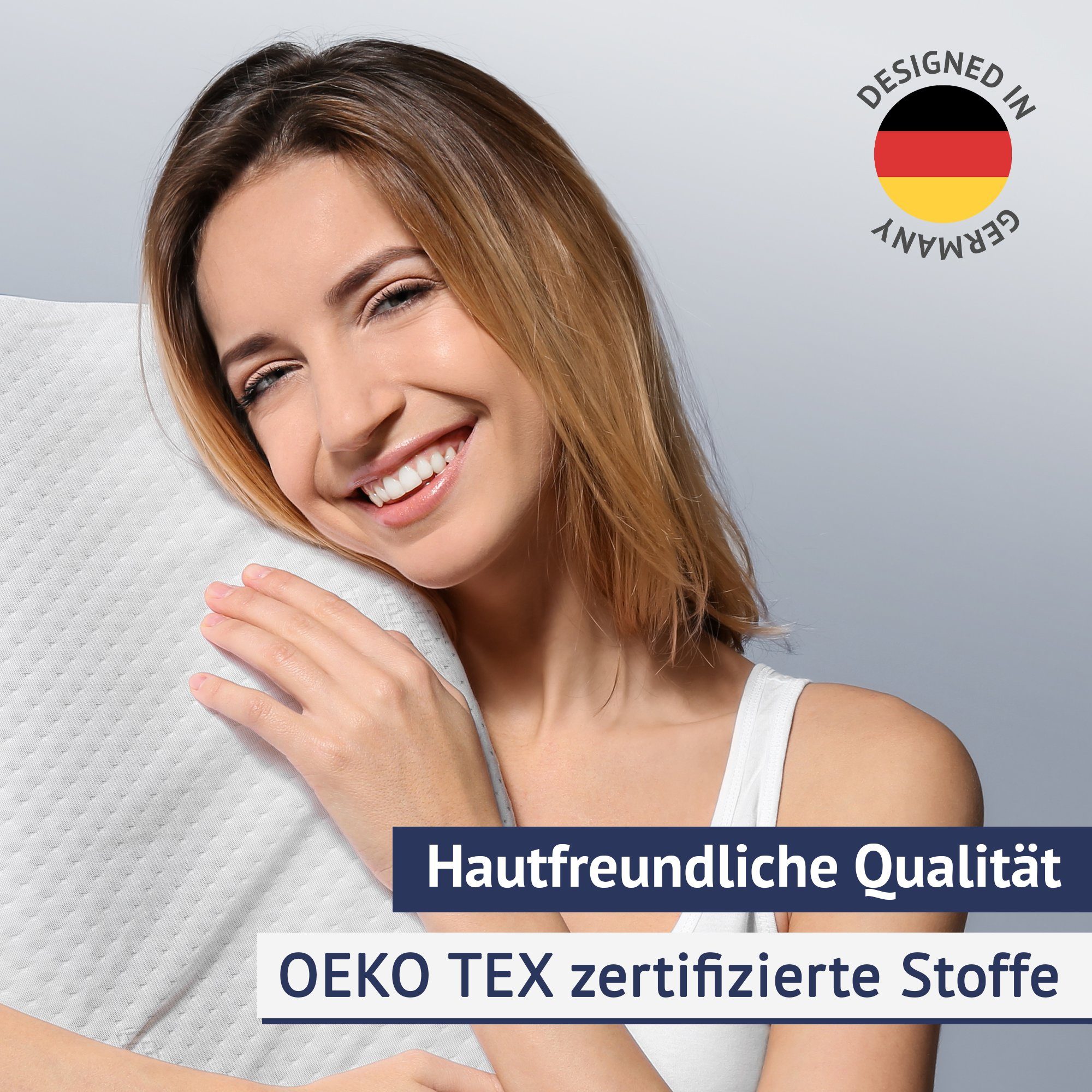Nackenstützkissen Comfort, casimum, Füllung: Memory Foam, Bezug: Ohne, Ergonomisches Nackenkissen, HWS Kopfkissen, 70x40 cm, ohne Bezug