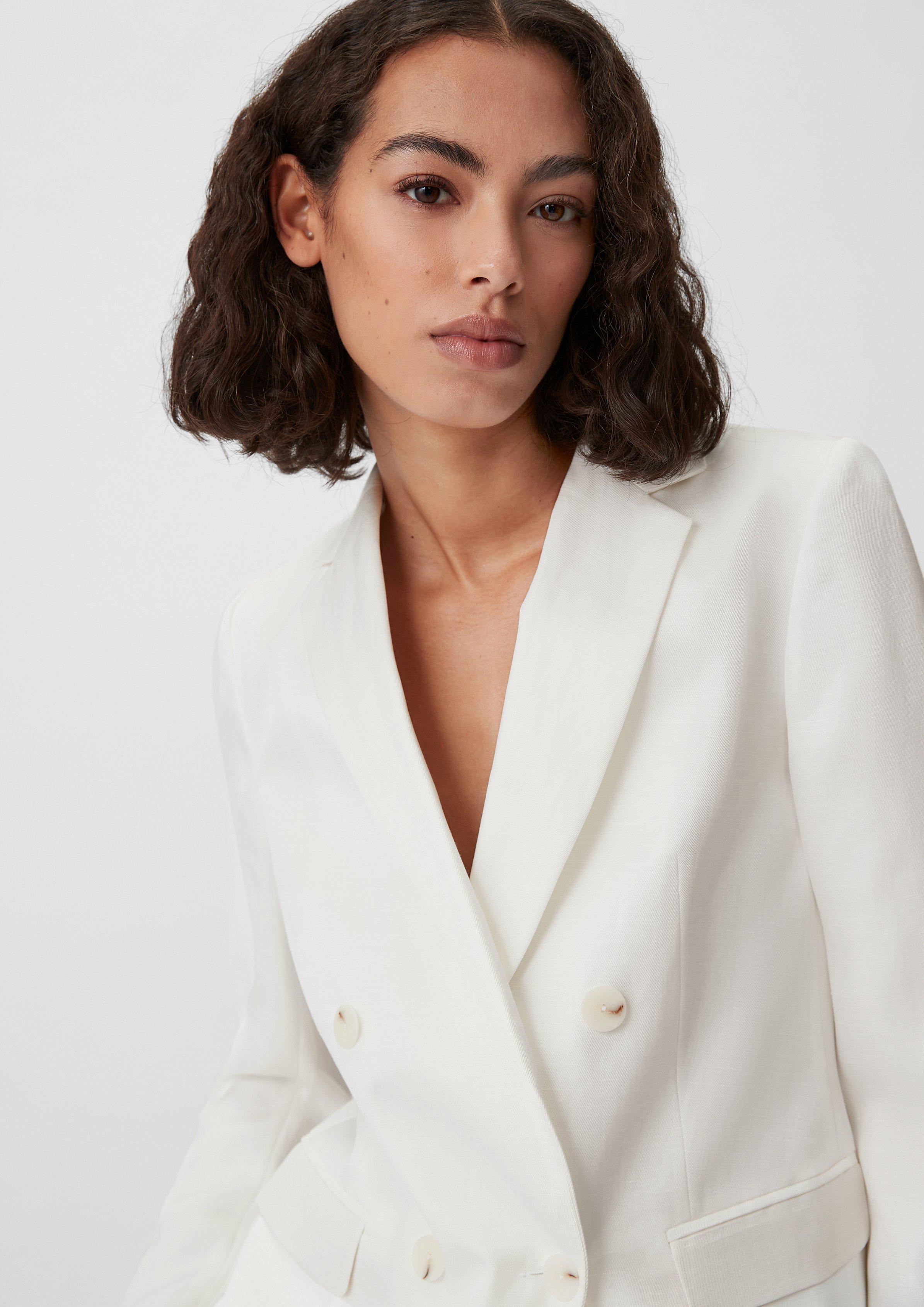 Blazer aus Leinenmix - weiß