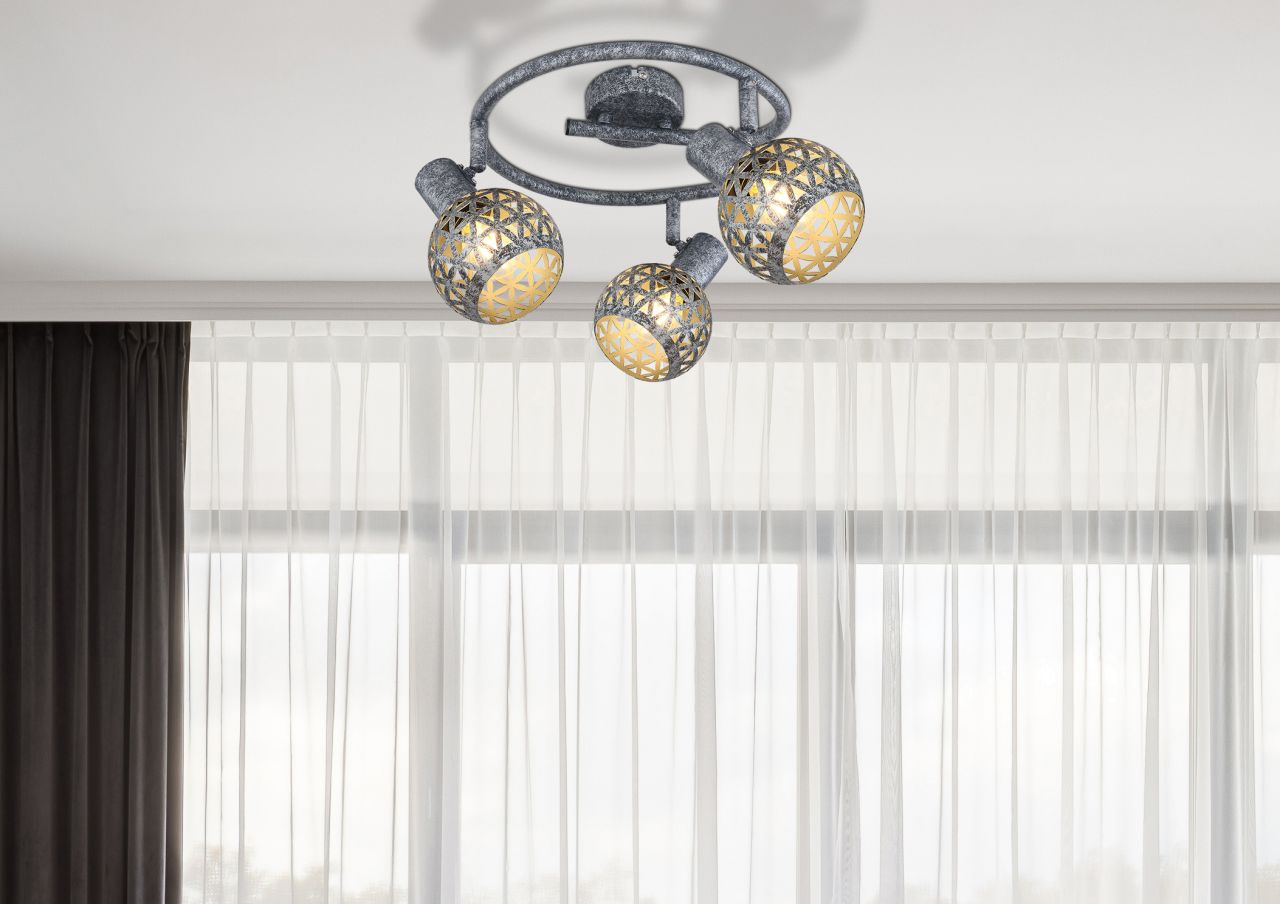 Globo Lighting - LELA - Strahler Metall grau, 3x E14