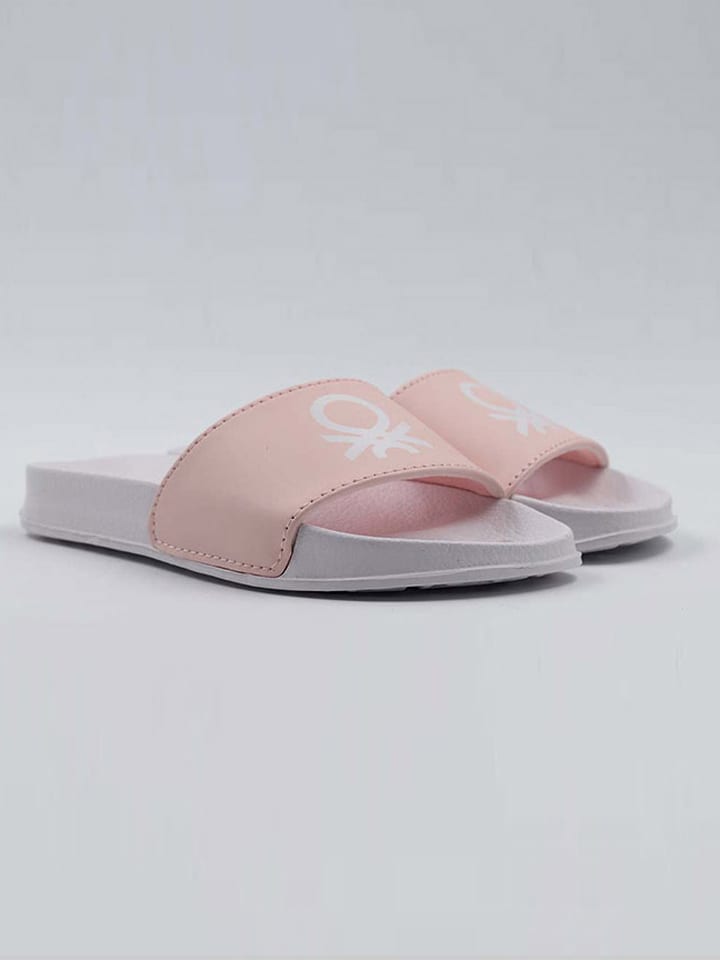 Benetton Pantoletten in Weiß/ Rosa günstig kaufen