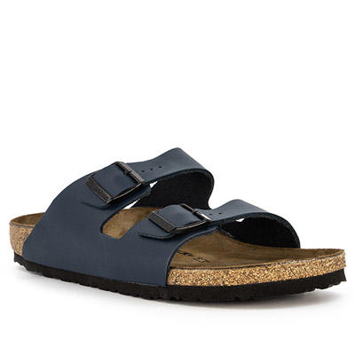 BIRKENSTOCK, Pantoletten, Leder, Schmale Passform, blau