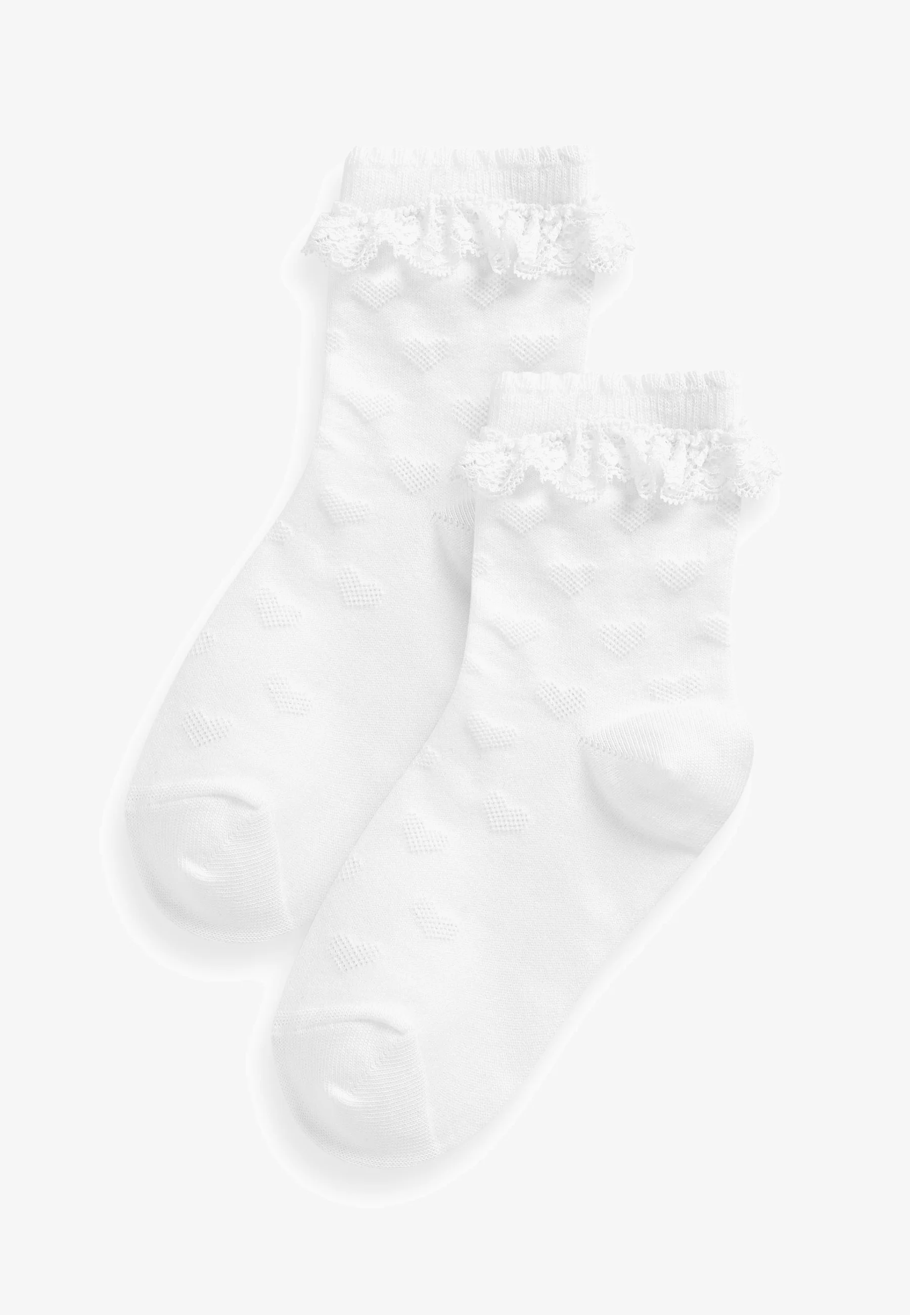 Pack de 2 calcetines tobilleros con volantes y corazón de algodón - Calcetines