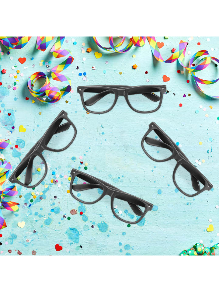 relaxdays 12 x Partybrille in Schwarz günstig kaufen onesize