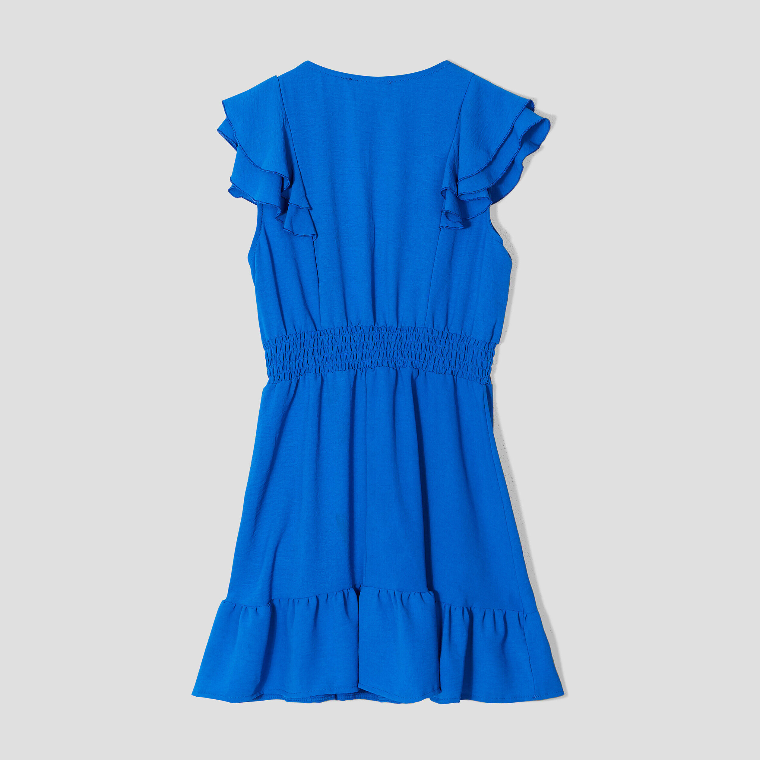 Robe évasée avec volants bleu roi femme | Cache Cache