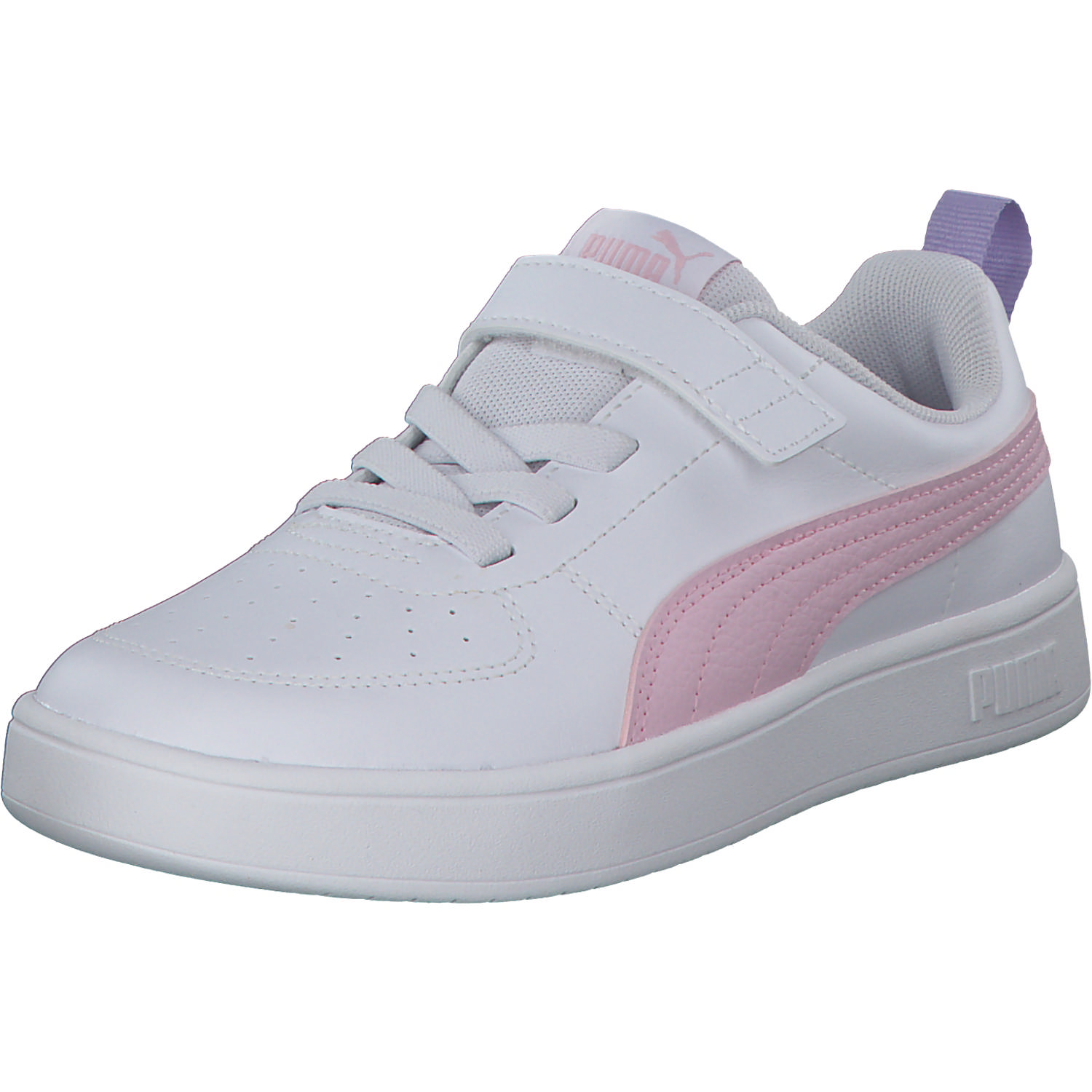 Puma Rickie AC PS 385836 W, Sneakers Low, Kinder, puma white-pearl pink-vivid vi