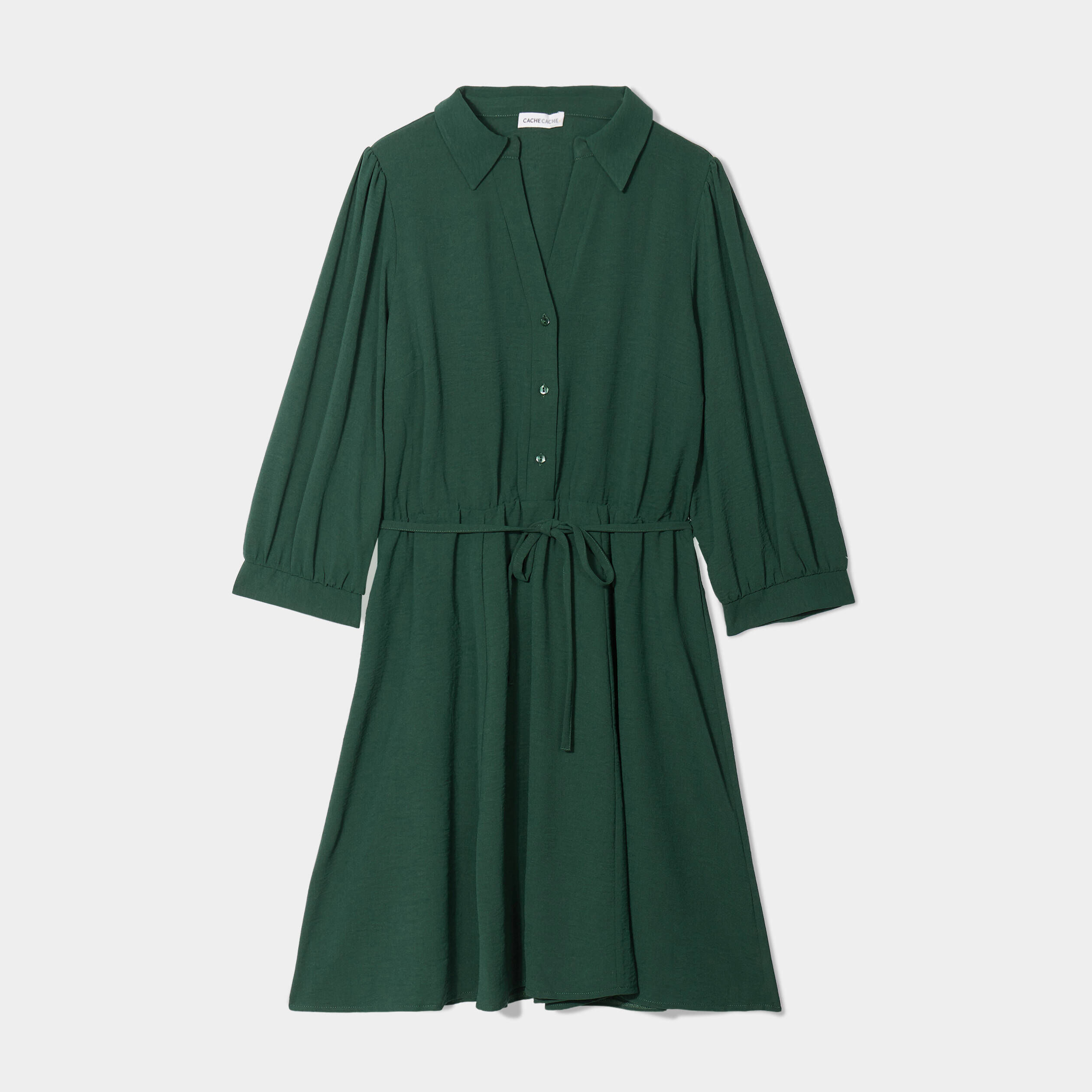 Robe patineuse fluide vert femme | Cache Cache