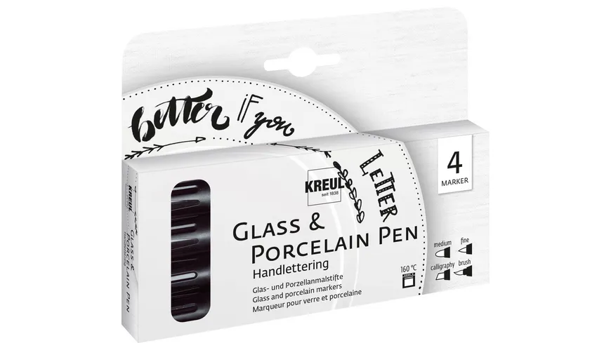 KREUL Glas-, und Porzellanmaler Handlettering-Set