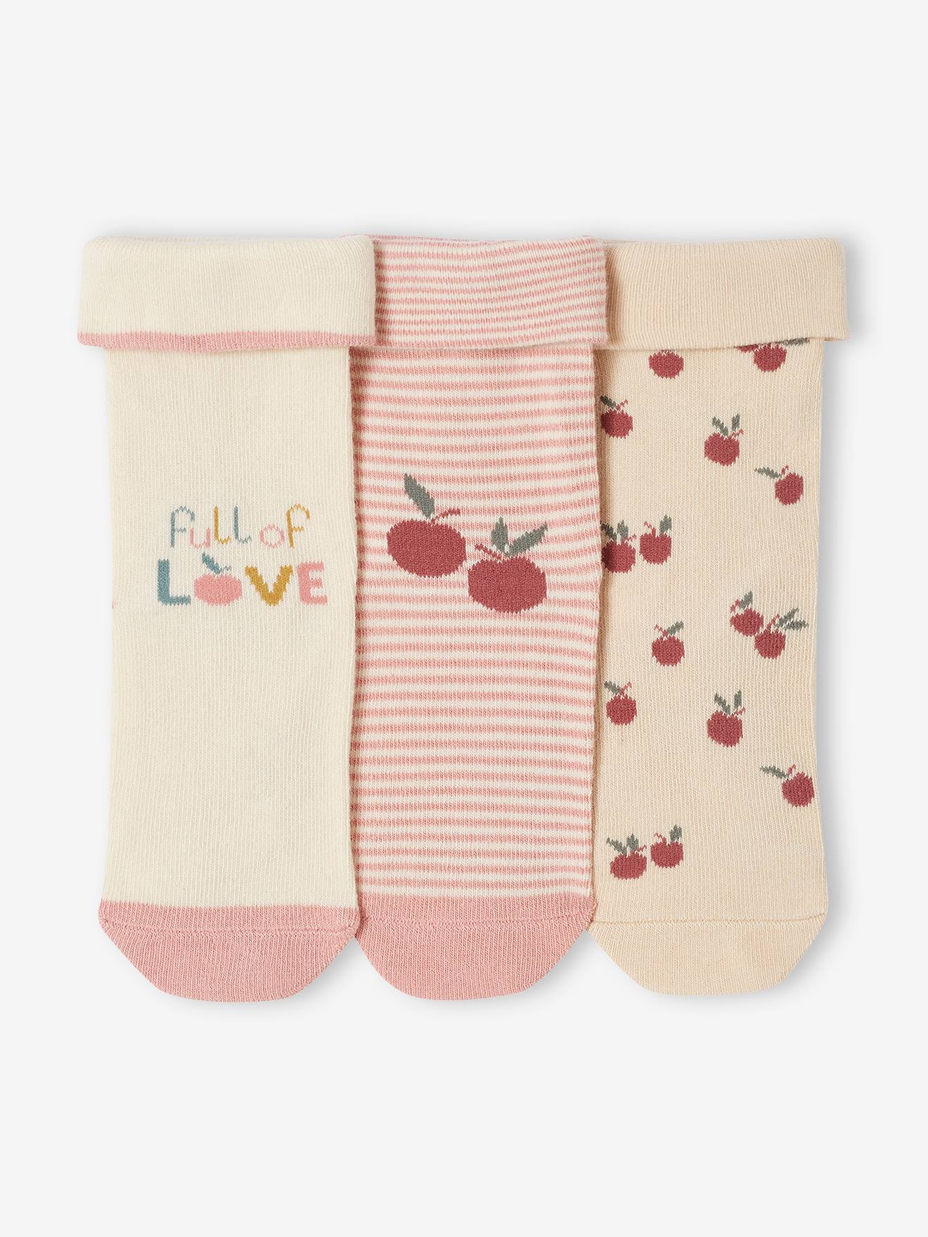 Vertbaudet 3er-Pack Mädchen Baby Socken Oeko-Tex - altrosa
