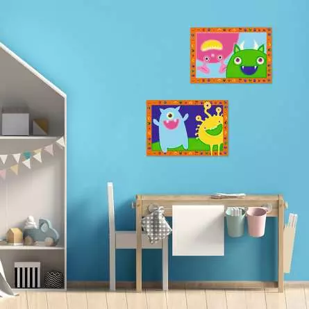 CreArt Lustige Monster - Malen nach Zahlen für Kinder ab 5 Jahren