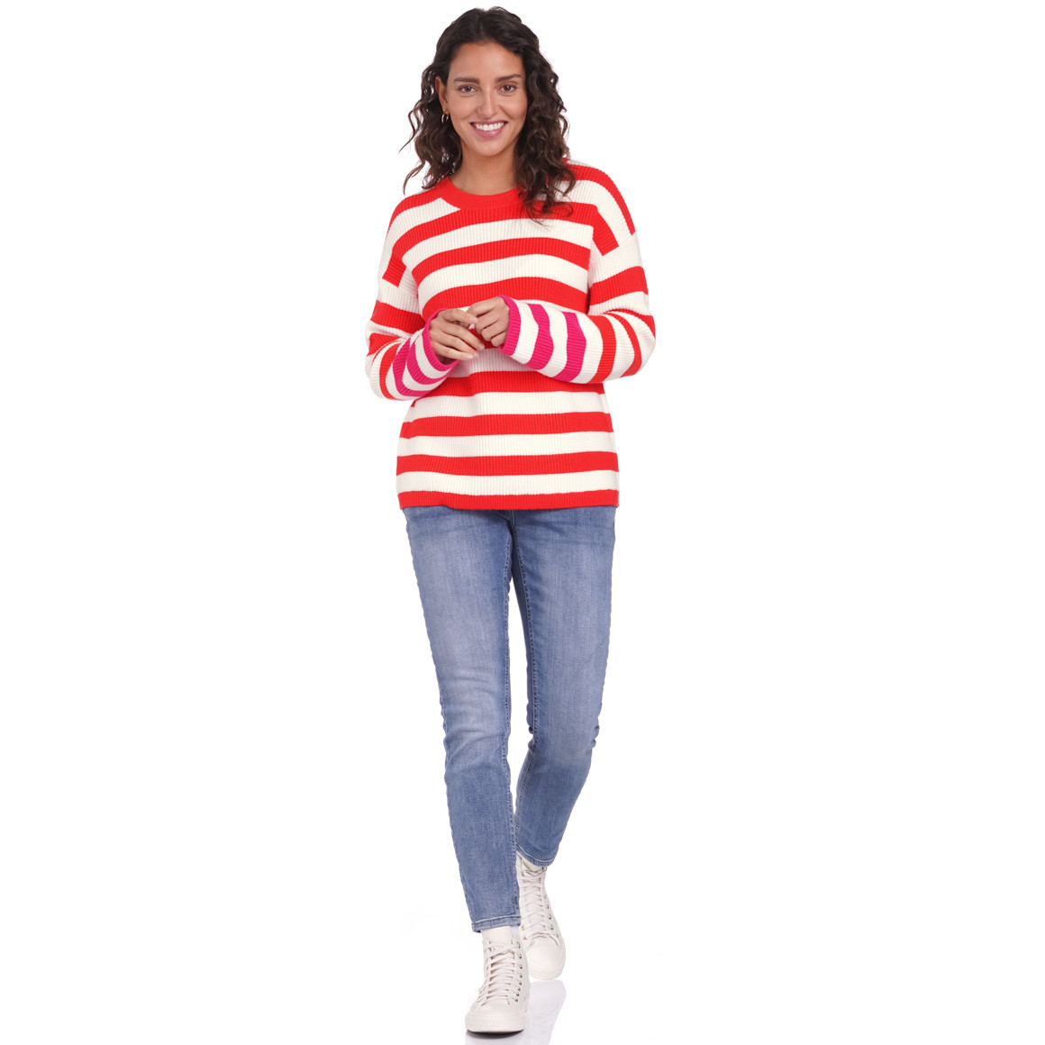 Damen Strickpullover gestreift