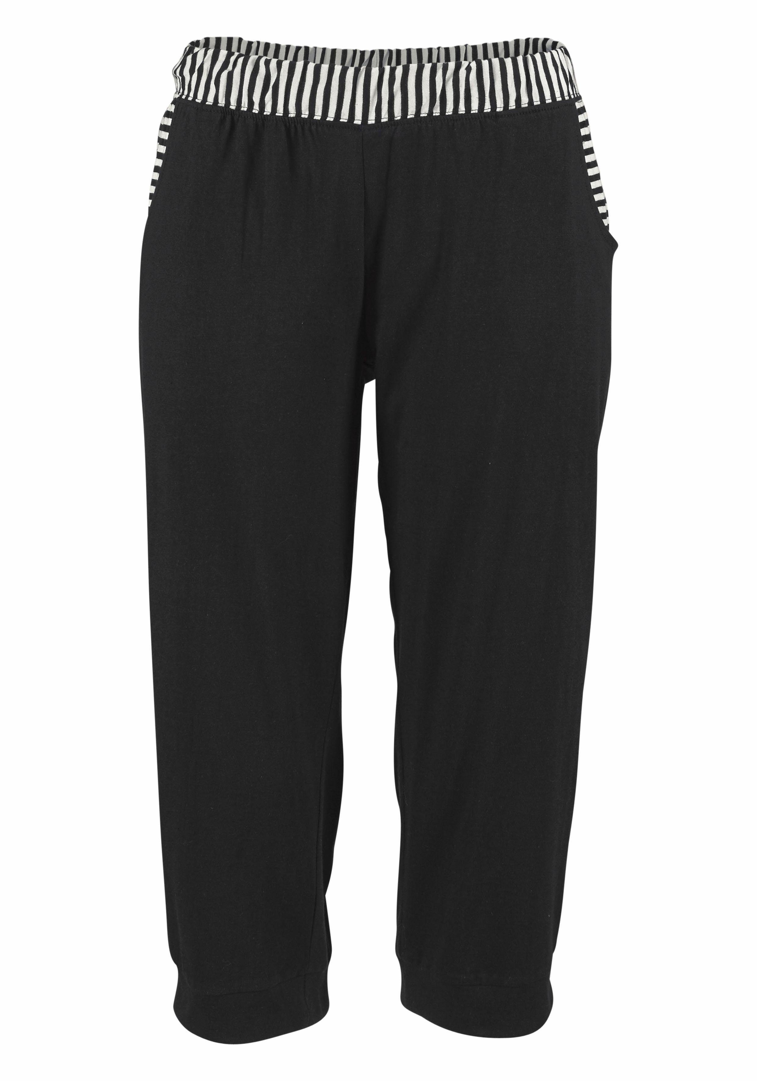 H.I.S Capri-Pyjama (2 tlg., 1 Stück) mit geringeltem T-Shirt und legerer Hose