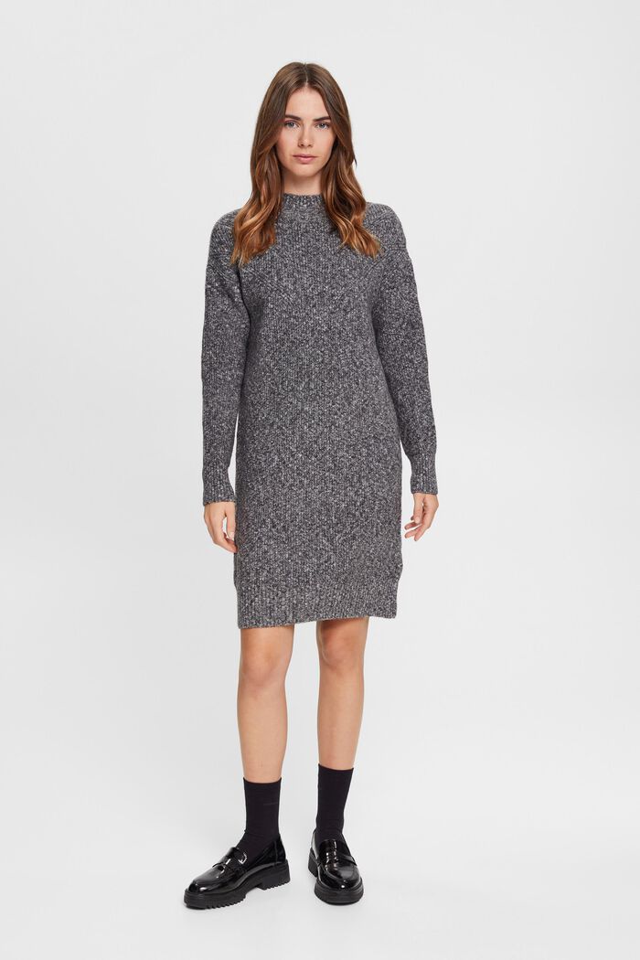 Strukturiertes Strickkleid mit Wolle